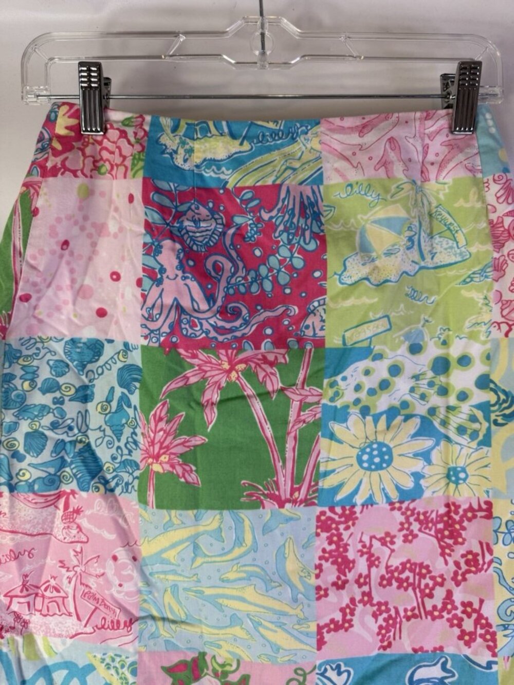 Vintage 90s Lilly Pulitzer Rainbow Patchwork Mini Skirt Vacation Resort - Picture 3 of 7